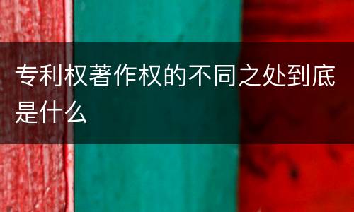 专利权著作权的不同之处到底是什么