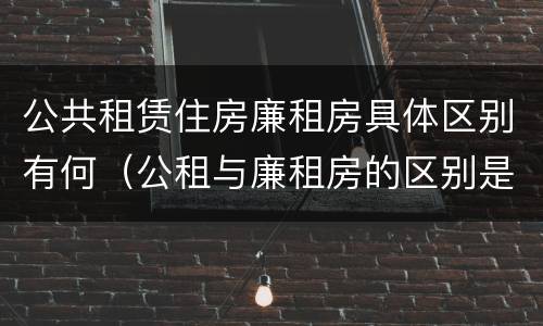 公共租赁住房廉租房具体区别有何（公租与廉租房的区别是什么）