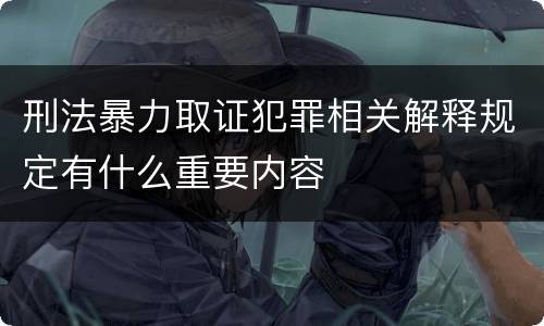 刑法暴力取证犯罪相关解释规定有什么重要内容