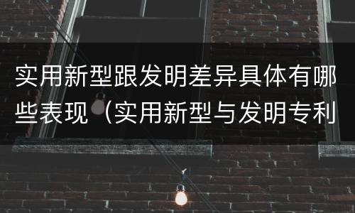 实用新型跟发明差异具体有哪些表现（实用新型与发明专利的区别有哪些）