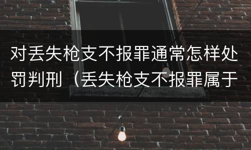 对丢失枪支不报罪通常怎样处罚判刑（丢失枪支不报罪属于过失犯罪吗）