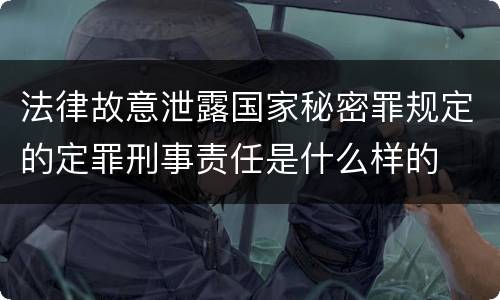法律故意泄露国家秘密罪规定的定罪刑事责任是什么样的