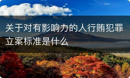 关于对有影响力的人行贿犯罪立案标准是什么