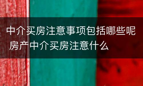 中介买房注意事项包括哪些呢 房产中介买房注意什么
