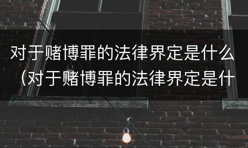 对于赌博罪的法律界定是什么（对于赌博罪的法律界定是什么意思）