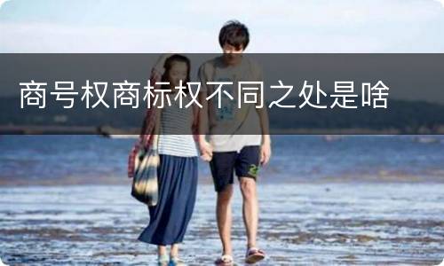 商号权商标权不同之处是啥