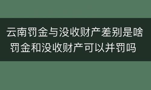 云南罚金与没收财产差别是啥 罚金和没收财产可以并罚吗