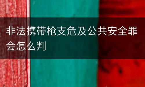 非法携带枪支危及公共安全罪会怎么判