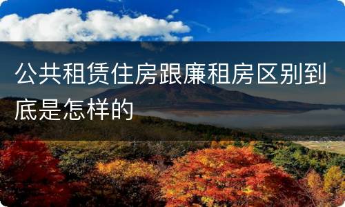 公共租赁住房跟廉租房区别到底是怎样的