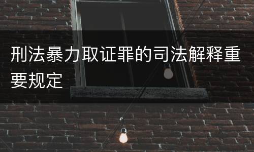刑法暴力取证罪的司法解释重要规定