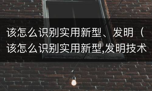 该怎么识别实用新型、发明（该怎么识别实用新型,发明技术）
