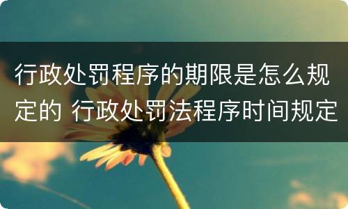 行政处罚程序的期限是怎么规定的 行政处罚法程序时间规定
