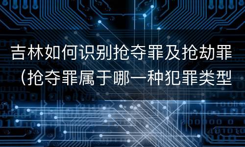 吉林如何识别抢夺罪及抢劫罪（抢夺罪属于哪一种犯罪类型）