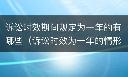 诉讼时效期间规定为一年的有哪些（诉讼时效为一年的情形）
