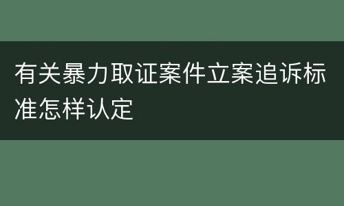 有关暴力取证案件立案追诉标准怎样认定