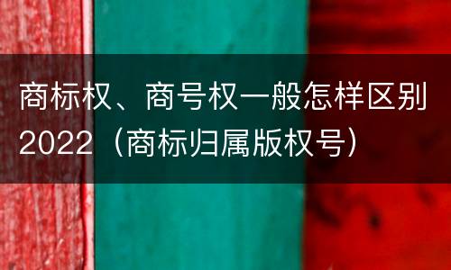 商标权、商号权一般怎样区别2022（商标归属版权号）
