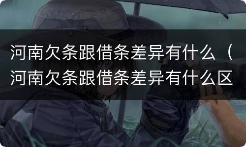 河南欠条跟借条差异有什么（河南欠条跟借条差异有什么区别）