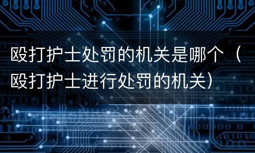 殴打护士处罚的机关是哪个（殴打护士进行处罚的机关）