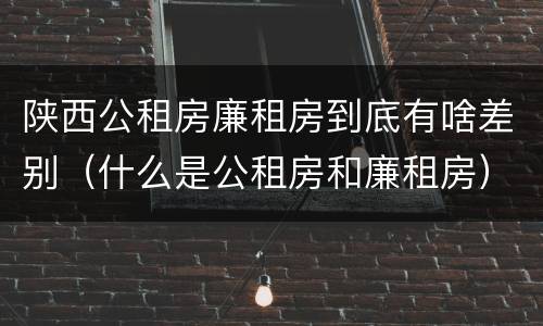 陕西公租房廉租房到底有啥差别（什么是公租房和廉租房）