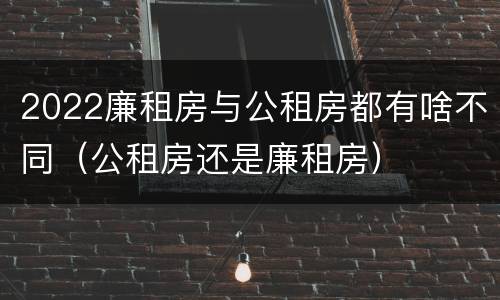 2022廉租房与公租房都有啥不同（公租房还是廉租房）