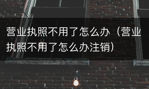 营业执照不用了怎么办（营业执照不用了怎么办注销）