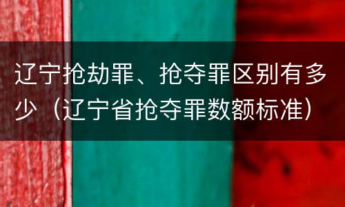 辽宁抢劫罪、抢夺罪区别有多少（辽宁省抢夺罪数额标准）
