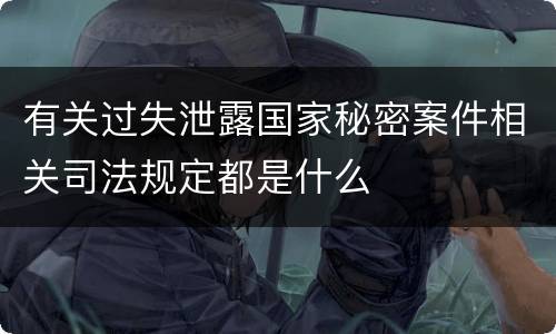 有关过失泄露国家秘密案件相关司法规定都是什么