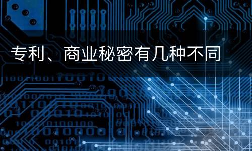 专利、商业秘密有几种不同