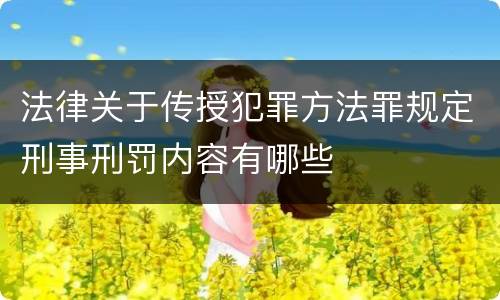 法律关于传授犯罪方法罪规定刑事刑罚内容有哪些