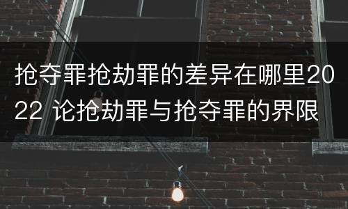 抢夺罪抢劫罪的差异在哪里2022 论抢劫罪与抢夺罪的界限