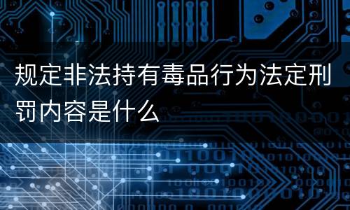 规定非法持有毒品行为法定刑罚内容是什么