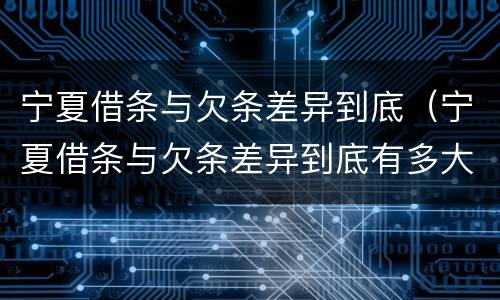 宁夏借条与欠条差异到底（宁夏借条与欠条差异到底有多大）