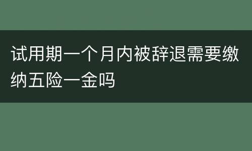 试用期一个月内被辞退需要缴纳五险一金吗