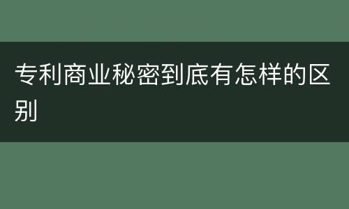 专利商业秘密到底有怎样的区别