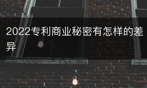 2022专利商业秘密有怎样的差异