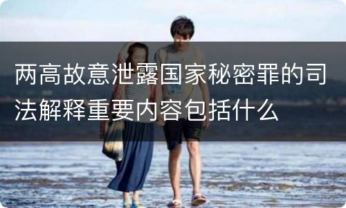 两高故意泄露国家秘密罪的司法解释重要内容包括什么