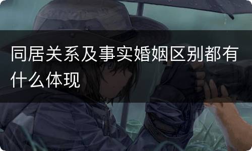 同居关系及事实婚姻区别都有什么体现