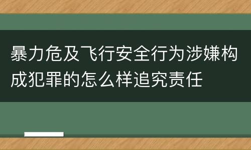 暴力危及飞行安全行为涉嫌构成犯罪的怎么样追究责任
