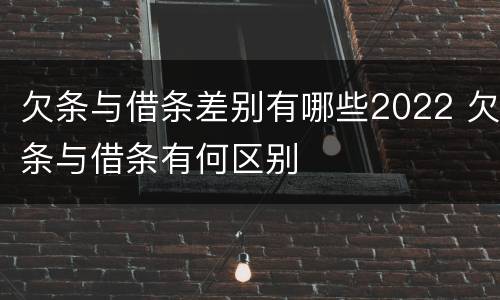 欠条与借条差别有哪些2022 欠条与借条有何区别
