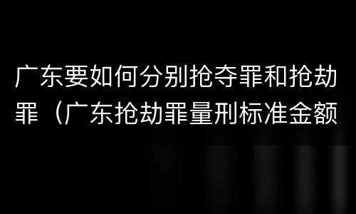 广东要如何分别抢夺罪和抢劫罪（广东抢劫罪量刑标准金额）