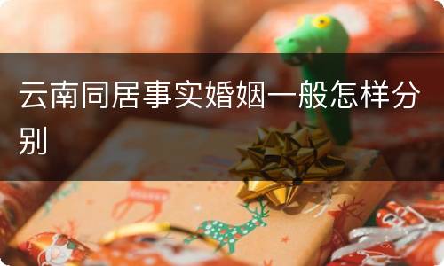 云南同居事实婚姻一般怎样分别