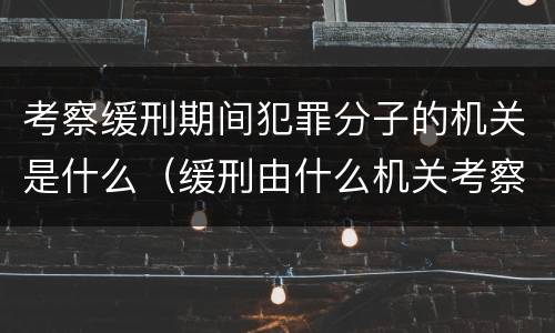 考察缓刑期间犯罪分子的机关是什么（缓刑由什么机关考察）