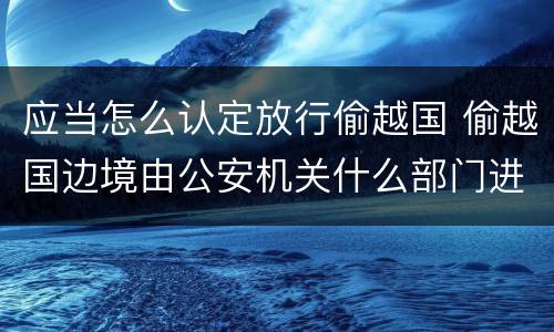 应当怎么认定放行偷越国 偷越国边境由公安机关什么部门进行处罚
