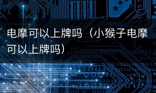 电摩可以上牌吗（小猴子电摩可以上牌吗）