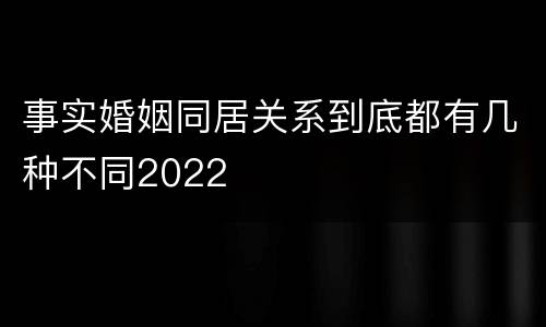 事实婚姻同居关系到底都有几种不同2022