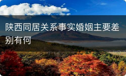 陕西同居关系事实婚姻主要差别有何