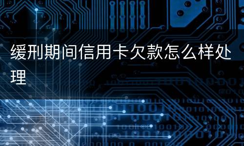 缓刑期间信用卡欠款怎么样处理