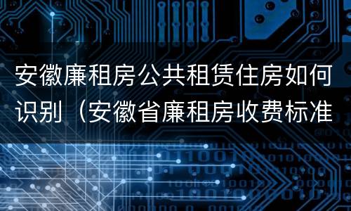 安徽廉租房公共租赁住房如何识别（安徽省廉租房收费标准）