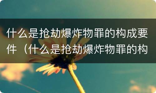 什么是抢劫爆炸物罪的构成要件（什么是抢劫爆炸物罪的构成要件呢）
