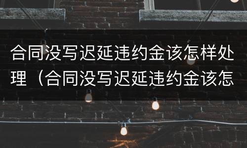 合同没写迟延违约金该怎样处理（合同没写迟延违约金该怎样处理呢）